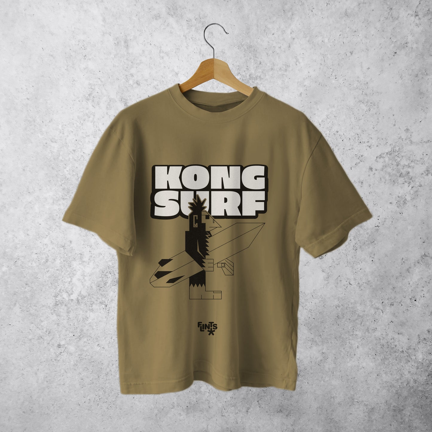 Kong Surf #1 : Beige Oversized Roundneck T-shirt