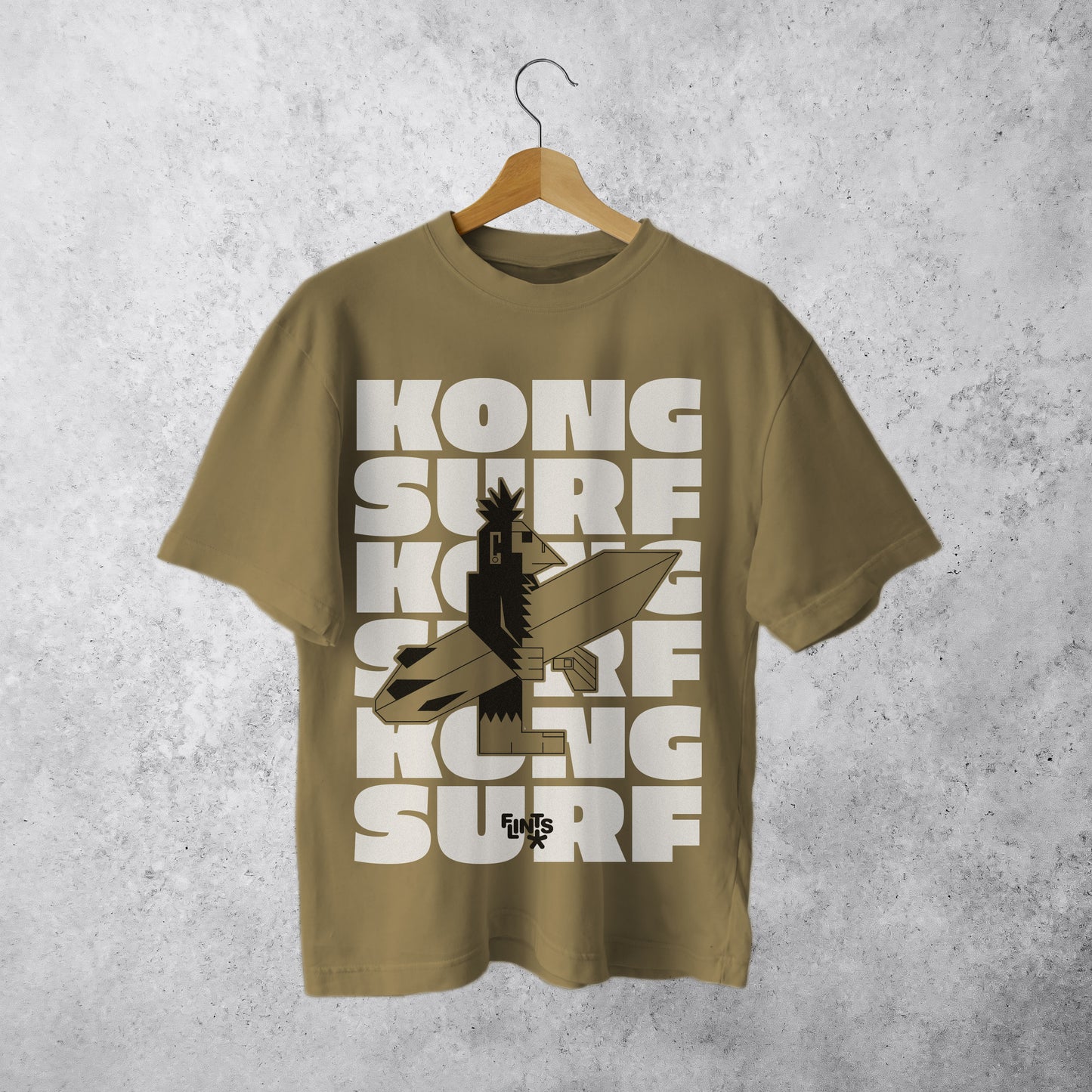 Kong Surf #3 : Beige Oversized Roundneck T-shirt