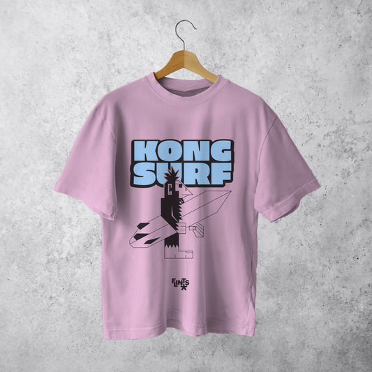 Kong Surf #1 : Pink Oversized Roundneck T-shirt