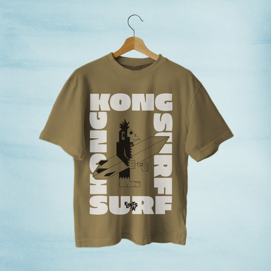 Kong Surf #2 : Beige Oversized Roundneck T-shirt