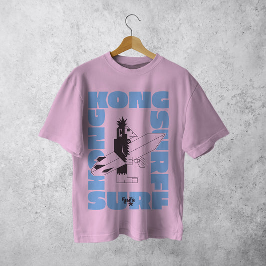 Kong Surf #2 : Pink Oversized Roundneck T-shirt