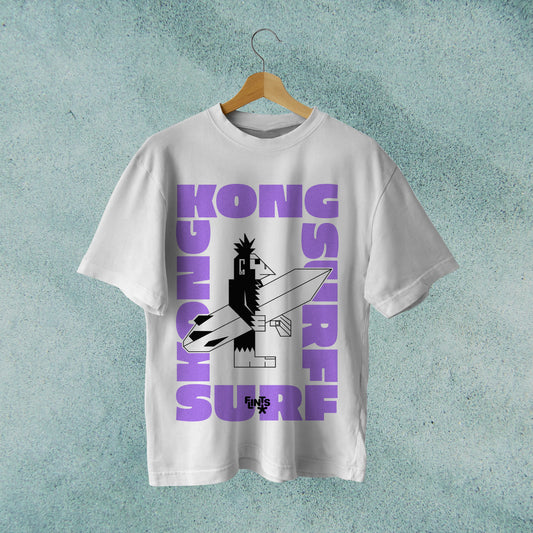 Kong Surf #2 : White Oversized Roundneck T-shirt